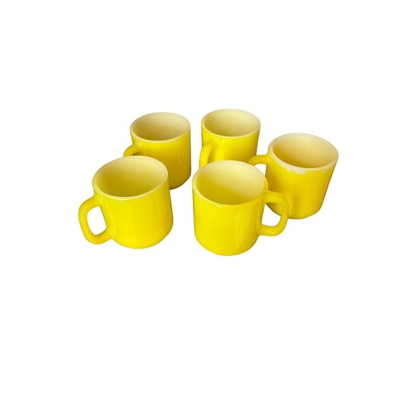 Vintage Glasbake Milk Glass Retro Coffee Mug Bright Yellow Lot 5 - Picture 2 of 14